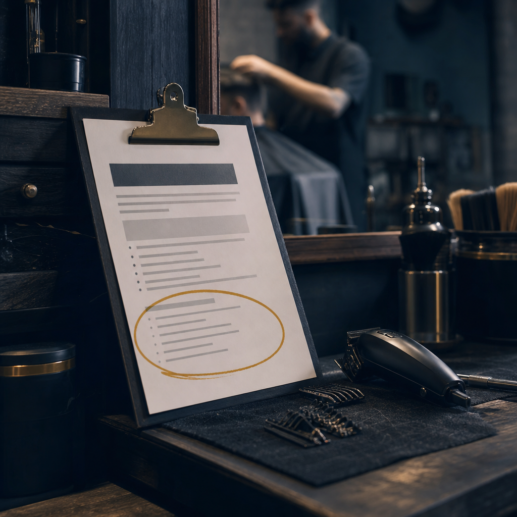 Job ad on a clipboard with the pay and conditions section circled